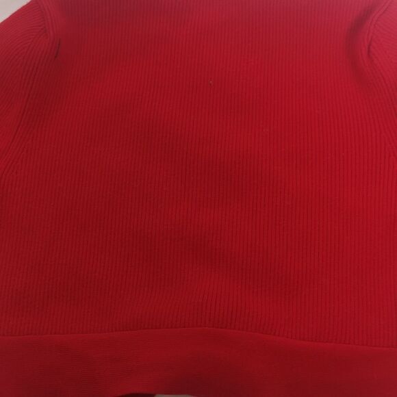 Wilfred Ladies Ribbed Tie Front Crop Top Small Red - Picture 13 of 16